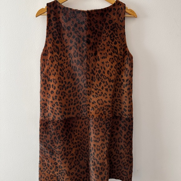 Ralph Lauren Purple Label Sleeveless Leopard Print Lamb Shearling Dress Size 12 - Picture 5 of 8